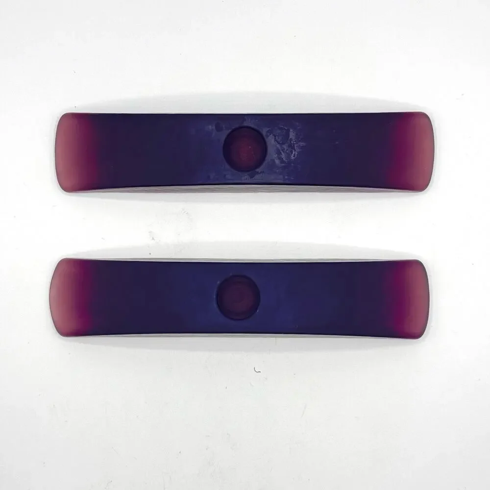 Pair‎ of Sasaki Crystal Glass Candlestick Holders in Anasazi Plum - Arched